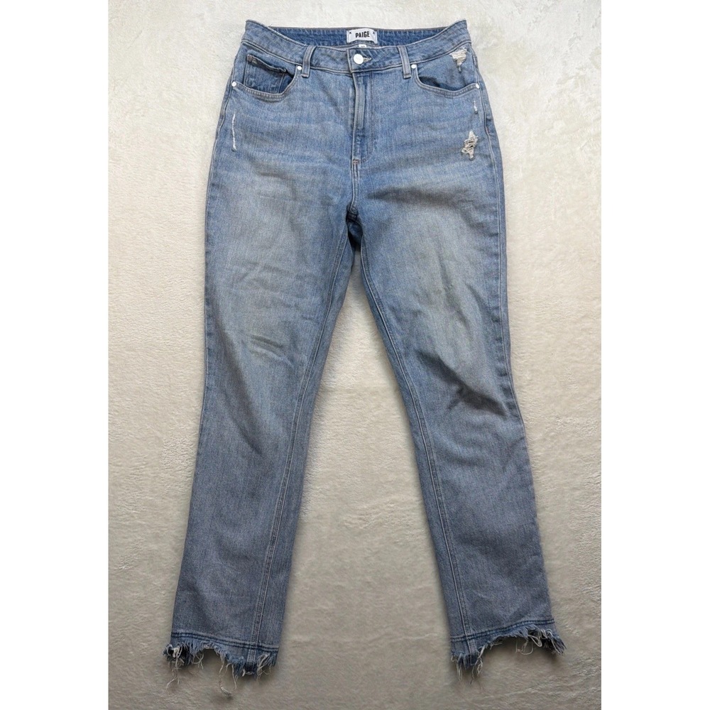 Paige Sarah Slim Jeans Womens 30 Skinny Distressed‎ Light Wash Stretch Denim